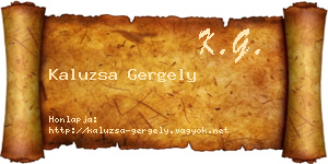 Kaluzsa Gergely névjegykártya