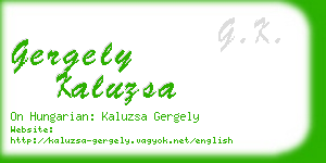 gergely kaluzsa business card